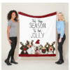 Christmas Dogs - Tis The Season To Be Jolly - Fleece Blanket Fleece Blanket White 30x40