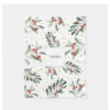 Family Monogram Modern Chic Winter White Botanical Fleece Blanket Fleece Blanket White 30x40