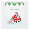 Merry Christmas - Santa Claus with Cat and Dog Baby Blanket Fleece Blanket White 30x40