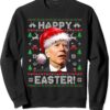 Santa Joe Biden Happy Easter Ugly Christmas Sweatshirt Sweatshirt Black S