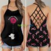 Breast Cancer Awareness Cute Elephant Rose Flower Lover Cross Tank Top Product Photo 1