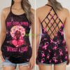 Breast Cancer Awareness Not Going Down Without A Fight Criss Cross Tank Top Product Photo 1