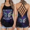 Butterfy Galaxy No One Elescan Suicide Awareness Criss Cross Tank Top Product Photo 1