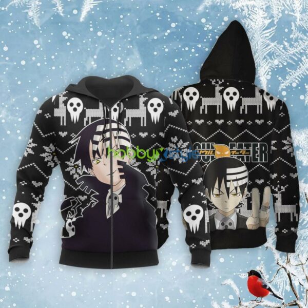 Death the Kid Ugly Christmas Sweater Hoodie Custom Anime Soul Eater For Fansproduct photo 2