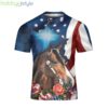 Girl Runs On Jesus And Horses 3D Shirt For Women Girls American Horse Lover Horse Product Photo 1