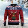 Let’Ss Get Blitzened Slouchy Reindeer Ugly Christmas Sweater Product Photo 1