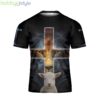 Lion Of Judah Lamb Of God 3D T-Shirt Jesus Cross Lion Shirt Christian Shirt Product Photo 1