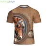 Native American Horse 3D T-Shirt Brown Horse For Women Girls Native Product Photo 1