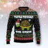 Turtle Through The Snow Funny Family Ugly Christmas Sweater Product Photo 1