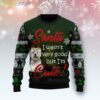 White Terrier Santa I Wasn't Verry Good But I'm Cute Ugly Christmas Sweater Product Photo 1