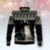 Wolf Day And Night Black Ugly Christmas Sweater Product Photo 1