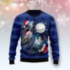 Wolf Moon Santa Hat Best Gift Ugly Christmas Sweater Product Photo 1