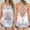 Yoga Girl Long Hair Hippie Yoga Lover Criss Cross Tank Top Product Photo 1