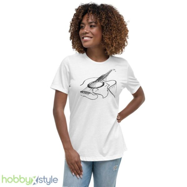 Acoustic Guitar T-Shirt Musician Tee Think Out Loud Apparel - Women's Relaxed Short Sleeve Jersey Tee
