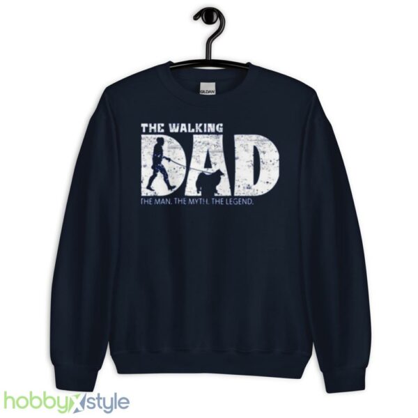 American Eskimo Dog The Walking Dad shirt - Unisex Crewneck Sweatshirt-1