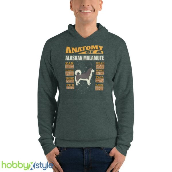 Anatomy Of A Alaskan Malamute shirt - Unisex Fleece Pullover Hoodie-1