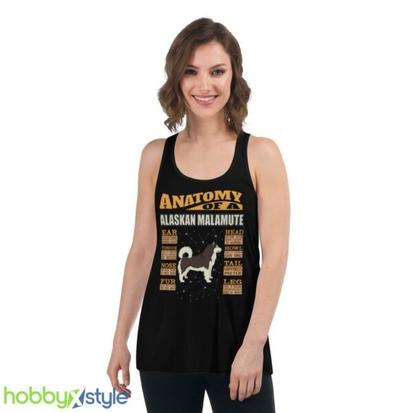 Anatomy Of A Alaskan Malamute shirt - Women's Flowy Racerback Tank