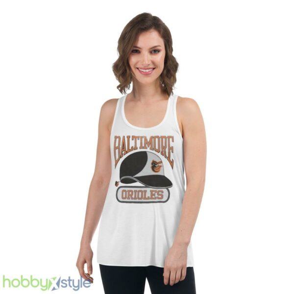 Baltimore Orioles Helmet 2023 shirt - Women's Flowy Racerback Tank