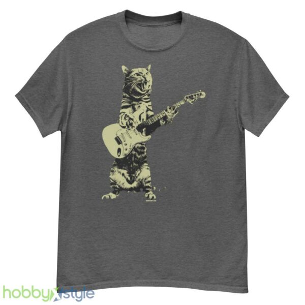 Cat playing guitar shirt, mens cat playing guitar tshirt, music tee - G500 Men’s Classic T-Shirt-1