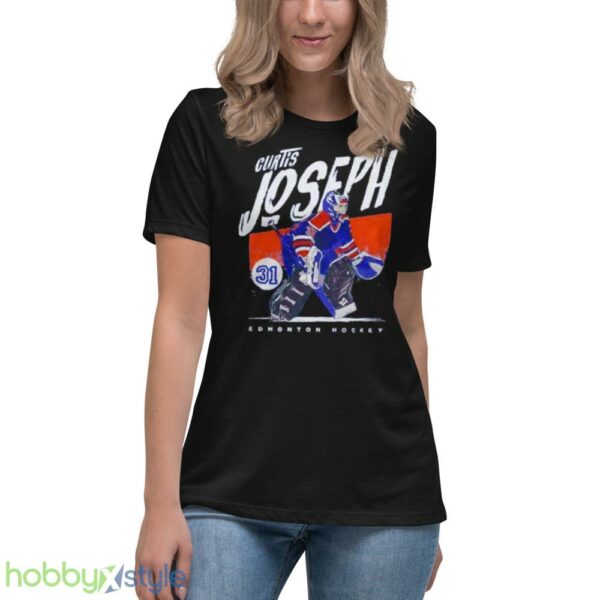 curtis Joseph Edmonton Oilers hockey shirt - Women's Relaxed Short Sleeve Jersey Tee