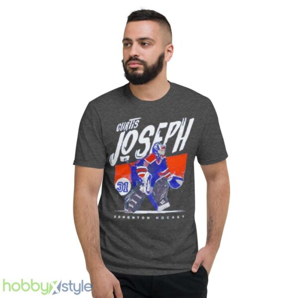 curtis Joseph Edmonton Oilers hockey shirt - Short Sleeve T-Shirt-1