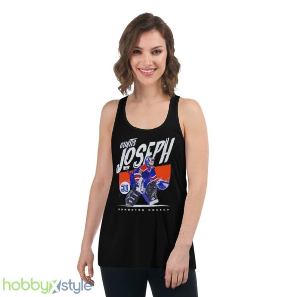 curtis Joseph Edmonton Oilers hockey shirt - Women's Flowy Racerback Tank
