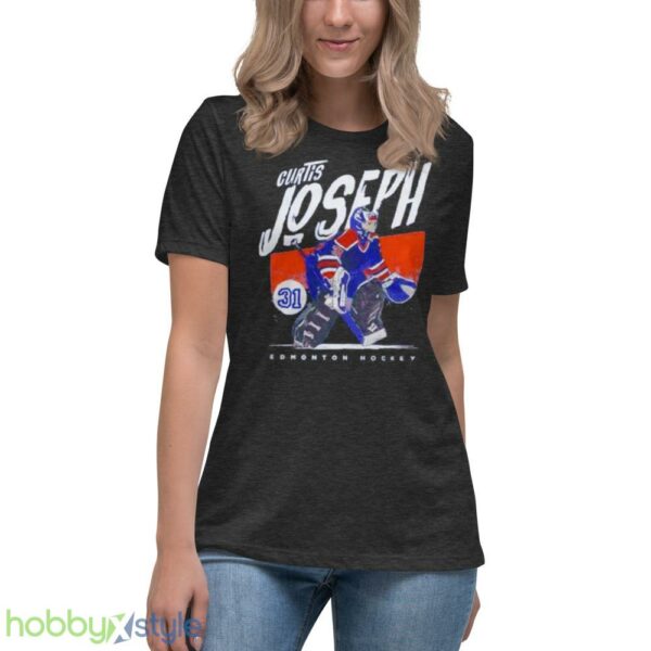 curtis Joseph Edmonton Oilers hockey shirt - Women's Relaxed Short Sleeve Jersey Tee-1