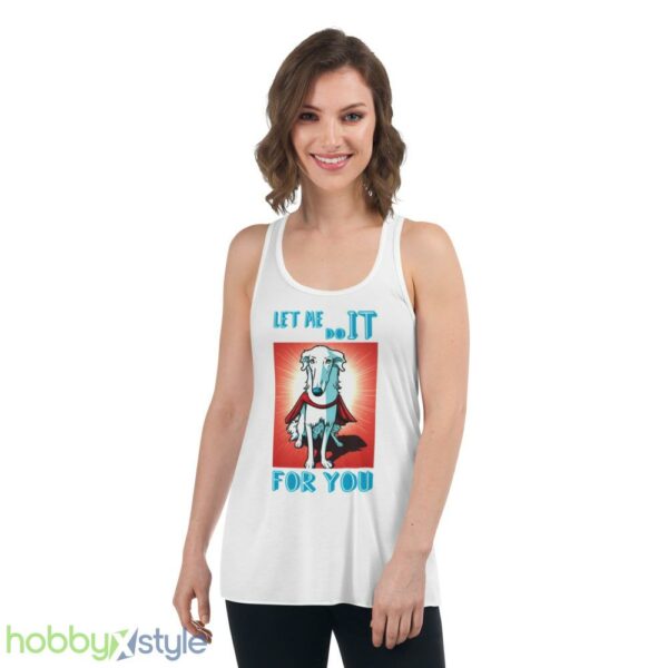 Cute Borzoi Dog As Superhero shirt - Women's Flowy Racerback Tank