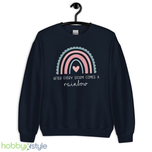 Cute New Mom Shirt, Pregnancy Reveal, Pregnancy Rainbow Shirt - Unisex Crewneck Sweatshirt-1