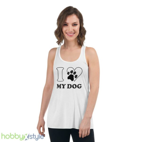 Dog Shirt , I Love My Dog Shirt - Women's Flowy Racerback Tank