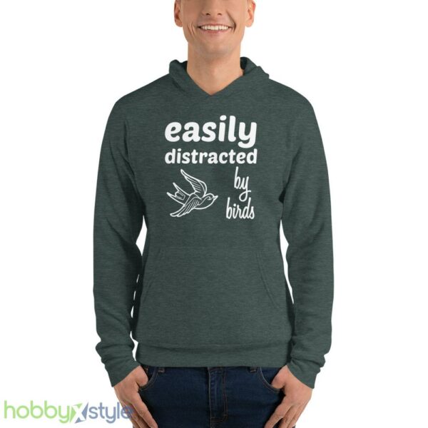 Easily Distracted By Birds Shirt - Unisex Fleece Pullover Hoodie-1