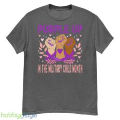 Heart Purple Up For Military Kids Military Children Army Kids shirt - G500 Men’s Classic T-Shirt-1