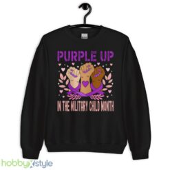 Heart Purple Up For Military Kids Military Children Army Kids shirt - Unisex Crewneck Sweatshirt