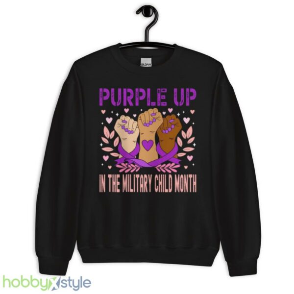Heart Purple Up For Military Kids Military Children Army Kids shirt - Unisex Crewneck Sweatshirt
