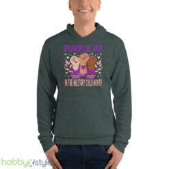 Heart Purple Up For Military Kids Military Children Army Kids shirt - Unisex Fleece Pullover Hoodie-1