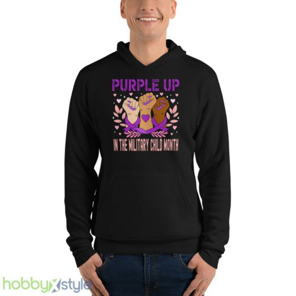 Heart Purple Up For Military Kids Military Children Army Kids shirt - Unisex Fleece Pullover Hoodie