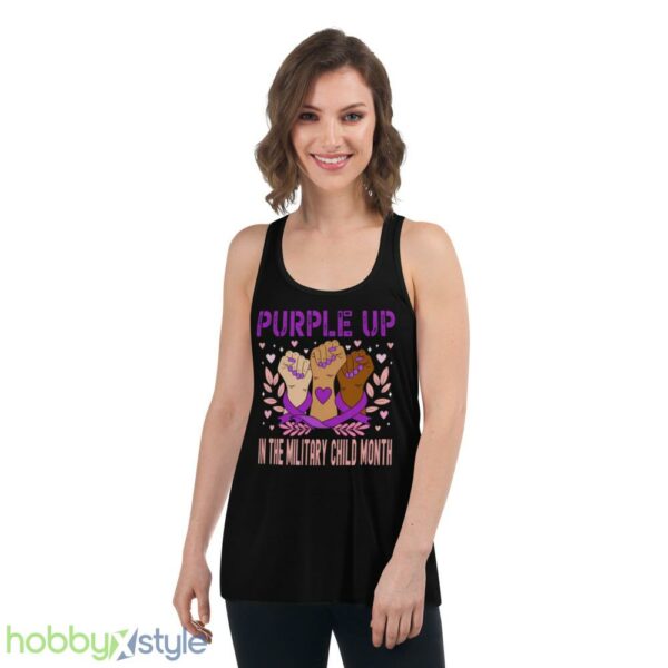 Heart Purple Up For Military Kids Military Children Army Kids shirt - Women's Flowy Racerback Tank