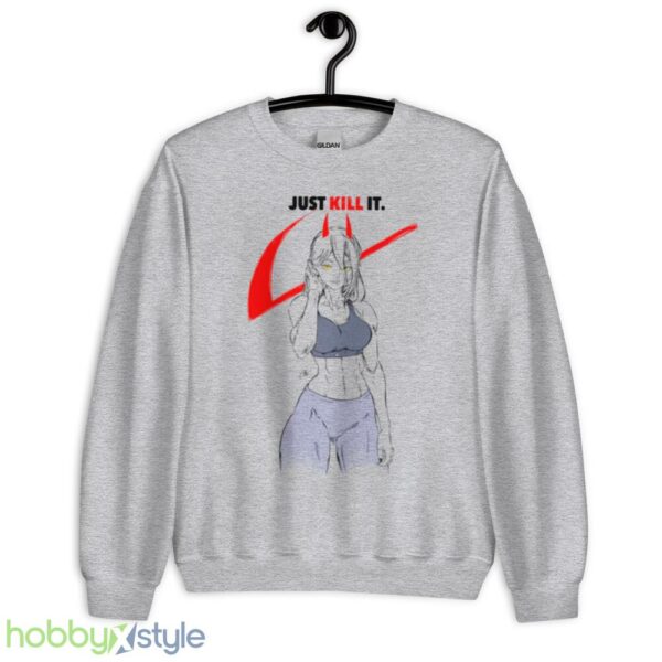 Just Kill It Chainsaw Man Power X Nike Logo shirt - Unisex Heavy Blend Crewneck Sweatshirt