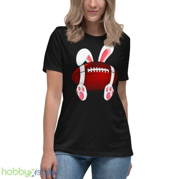 Love Football Happy Easter Football Rabbit Bunny shirt - Women's Relaxed Short Sleeve Jersey Tee