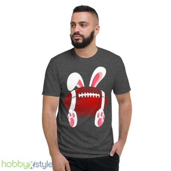 Love Football Happy Easter Football Rabbit Bunny shirt - Short Sleeve T-Shirt-1