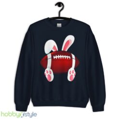 Love Football Happy Easter Football Rabbit Bunny shirt - Unisex Crewneck Sweatshirt-1