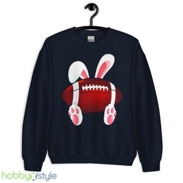 Love Football Happy Easter Football Rabbit Bunny shirt - Unisex Crewneck Sweatshirt-1