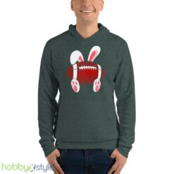 Love Football Happy Easter Football Rabbit Bunny shirt - Unisex Fleece Pullover Hoodie-1
