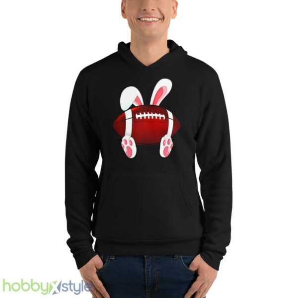 Love Football Happy Easter Football Rabbit Bunny shirt - Unisex Fleece Pullover Hoodie