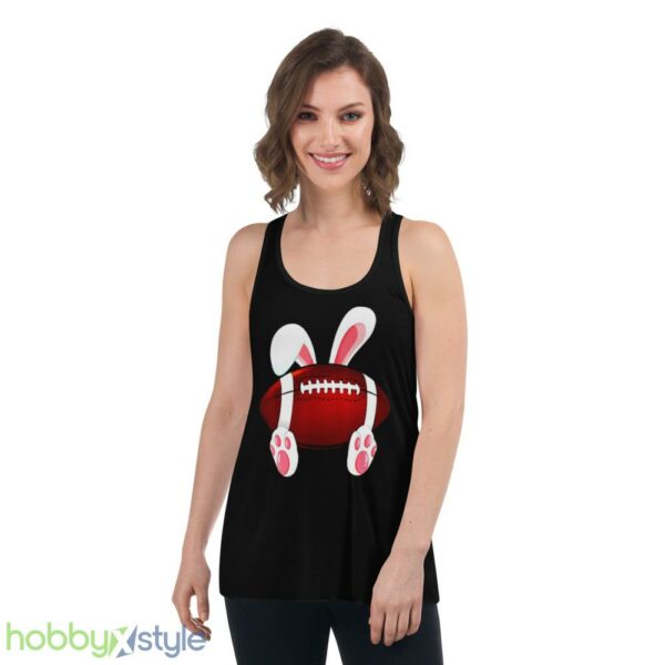 Love Football Happy Easter Football Rabbit Bunny shirt - Women's Flowy Racerback Tank