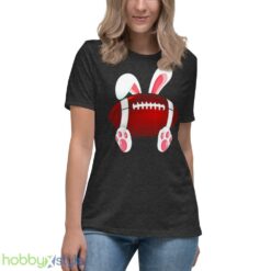 Love Football Happy Easter Football Rabbit Bunny shirt - Women's Relaxed Short Sleeve Jersey Tee-1