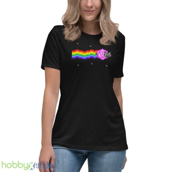 Nyan d20 cat Shirt, dungeons and cats, dnd tshirt - Women's Relaxed Short Sleeve Jersey Tee