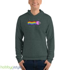 Nyan d20 cat Shirt, dungeons and cats, dnd tshirt - Unisex Fleece Pullover Hoodie-1
