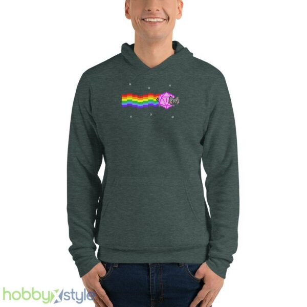 Nyan d20 cat Shirt, dungeons and cats, dnd tshirt - Unisex Fleece Pullover Hoodie-1