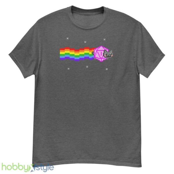 Nyan d20 cat Shirt, dungeons and cats, dnd tshirt - G500 Men’s Classic T-Shirt-1